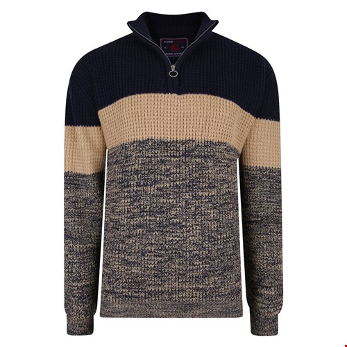 KAM 1/4 Zip Stripe Jumper